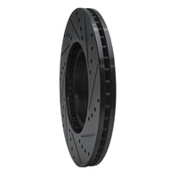 R1 Concepts R1 07-20 Acura MDX Front Left Drilled & Slotted Black Brake Rotor