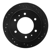 R1 Concepts R1 88-95 Nissan Pathfinder Rear Right Drilled & Slotted Black Brake Rotor