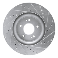 R1 Concepts R1 18-23 Genesis G70 Front Left Drilled & Slotted Silver Brake Rotor