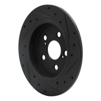 R1 Concepts R1 09-24 Lexus CT200H Rear Left Drilled & Slotted Black Brake Rotor