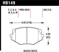 Hawk Performance Hawk 94-05 Miata / 01-05 Normal Suspension Performance Ceramic  Street Front Brake Pads (D635)