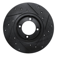 R1 Concepts R1 70-73 Nissan 240Z Front Left Drilled & Slotted Black Brake Rotor