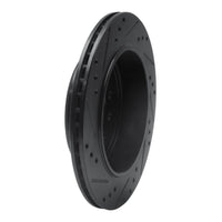 R1 Concepts R1 03-11 Lincoln Town Car Rear Right Drilled & Slotted Black Brake Rotor