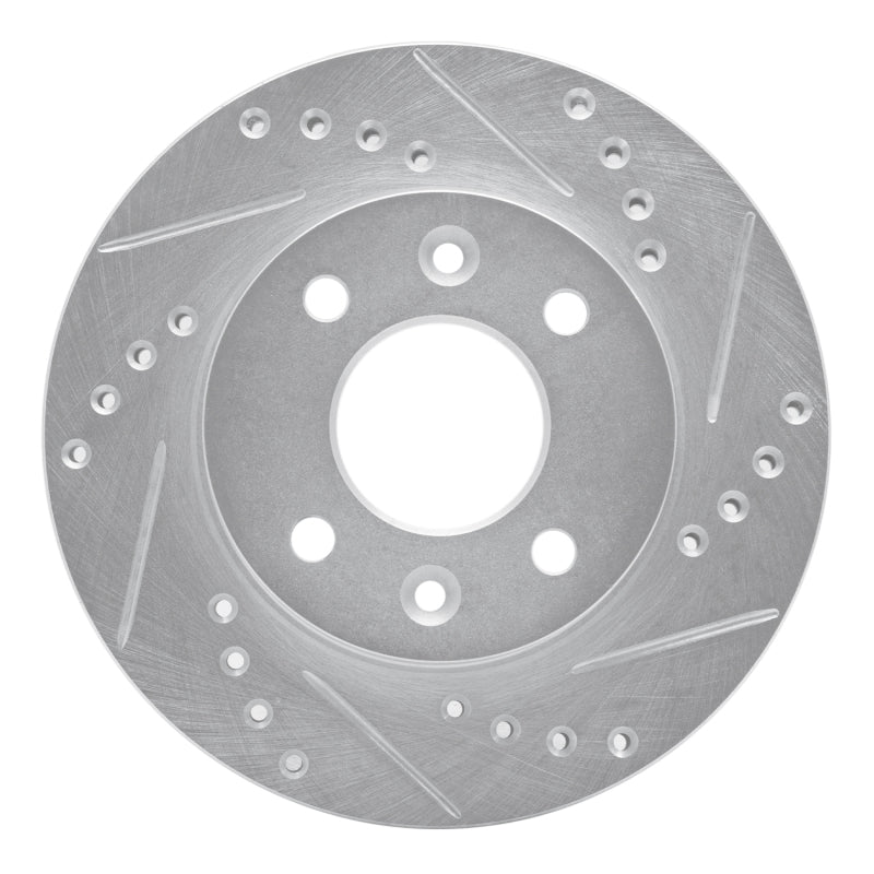 R1 Concepts R1 83-85 Renault R18I Front Right Drilled & Slotted Silver Brake Rotor