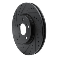 R1 Concepts R1 06-14 Honda Ridgeline Front Left Drilled & Slotted Black Brake Rotor