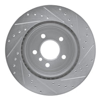 R1 Concepts R1 11-16 BMW 528I xDrive Rear Left Drilled & Slotted Silver Brake Rotor