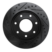 R1 Concepts R1 97-04 Ford F-150 4WD Front Right Drilled & Slotted Black Brake Rotor