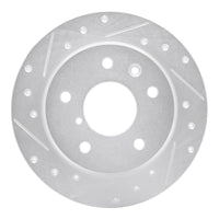 R1 Concepts R1 89-91 Mazda RX-7 Rear Left Drilled & Slotted Silver Brake Rotor