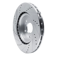 R1 Concepts R1 2019-2025 Acura RDX Front Right Drilled & Slotted Silver Brake Rotor