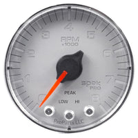 Autometer Spek-Pro Gauge Trans Temp 2 1/16in 300f Stepper Motor W/Peak & Warn Slvr/Chrm