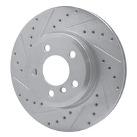 R1 Concepts R1 04-10 BMW X3 Front Left Drilled & Slotted Silver Brake Rotor