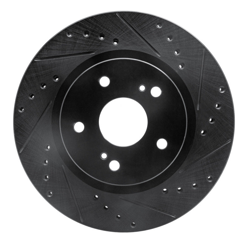 R1 Concepts R1 06-17 Suzuki Grand Vitara (Mexico) Front Right Drilled & Slotted Black Brake Rotor