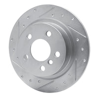 R1 Concepts R1 14-25 BMW i3 Rear Left Drilled & Slotted Silver Brake Rotor