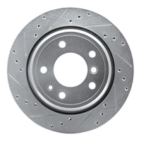 R1 Concepts R1 91-95 BMW 540I Rear Left Drilled & Slotted Silver Brake Rotor