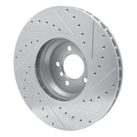 R1 Concepts R1 07-08 BMW ALPINA B7 Front Left Drilled & Slotted Silver Brake Rotor