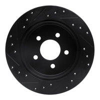 R1 Concepts R1 91-95 Ford Crown Victoria Rear Right Drilled & Slotted Black Brake Rotor