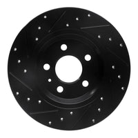 R1 Concepts R1 09-25 Audi A4 Rear Right Drilled & Slotted Black Brake Rotor