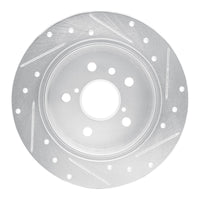 R1 Concepts R1 18-24 Toyota Camry Rear Left Drilled & Slotted Silver Brake Rotor