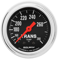 AutoMeter Gauge Trans Temp 2-1/16in. 140-280 Deg. F Mechanical 8ft. Traditional Chrome