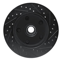 R1 Concepts R1 94-01 Ford F-150 RWD Front Left Drilled & Slotted Black Brake Rotor