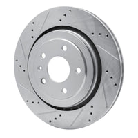 R1 Concepts R1 14-19 Chevrolet Corvette Rear Left Drilled & Slotted Silver Brake Rotor