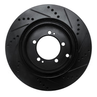 R1 Concepts R1 03-06 Mitsubishi Lancer Rear Left Drilled & Slotted Black Brake Rotor