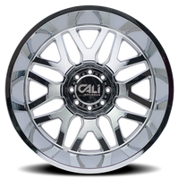Cali Off-Road 9115D Invader Dually 24x8.25 / 8x165.1 BP / -232mm Offset / 121.3mm Hub Chrome Wheel