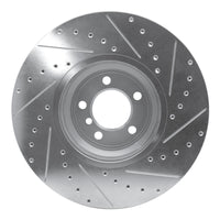R1 Concepts R1 07-08 BMW ALPINA B7 Front Left Drilled & Slotted Silver Brake Rotor