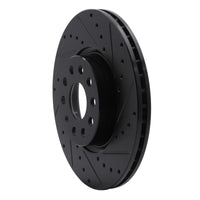 R1 Concepts R1 2005-2025 Audi A3 Quattro Front Right Drilled & Slotted Black Brake Rotor