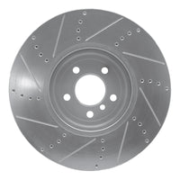 R1 Concepts R1 09-17 BMW 750I Right Front Drilled & Slotted Silver Brake Rotor