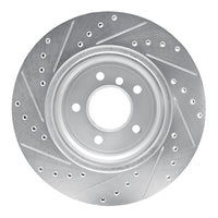 R1 Concepts R1 95-03 BMW 750IL Rear Right Drilled & Slotted Silver Brake Rotor