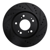 R1 Concepts R1 04-12 Mitsubishi Eclipse Front Right Drilled & Slotted Black Brake Rotor