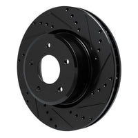 R1 Concepts R1 05-06 Pontiac GTO Front Right Drilled & Slotted Black Brake Rotor