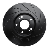 R1 Concepts R1 09-15 Mitsubishi Lancer Front Right Drilled & Slotted Black Brake Rotor