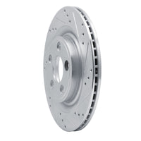 R1 Concepts R1 06-08 Jaguar S-Type Rear Right Drilled & Slotted Silver Brake Rotor