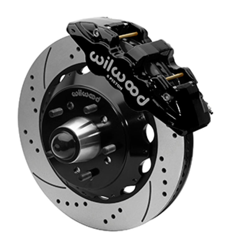 Wilwood 88-98 GMC Truck C1500/C2500 AERO6 Front Truck Kit 14.00in - Black