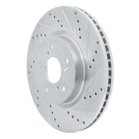 R1 Concepts R1 2013-2025 Acura ILX Front Right Drilled & Slotted Silver Brake Rotor