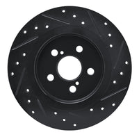 R1 Concepts R1 11-17 Lexus CT200H Rear Left Drilled & Slotted Black Brake Rotor
