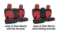PRP Seats PRP 2018+ Jeep Wrangler JLU/4 door Rear Bench Cover with Leather Interior - Black/Grey