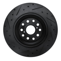 R1 Concepts R1 07-17 Lexus LS460 Right Rear Drilled & Slotted Black Brake Rotor