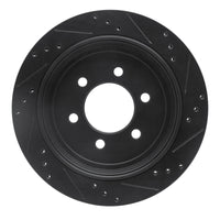 R1 Concepts R1 07-17 Ford Expedition Rear Left Drilled & Slotted Black Brake Rotor