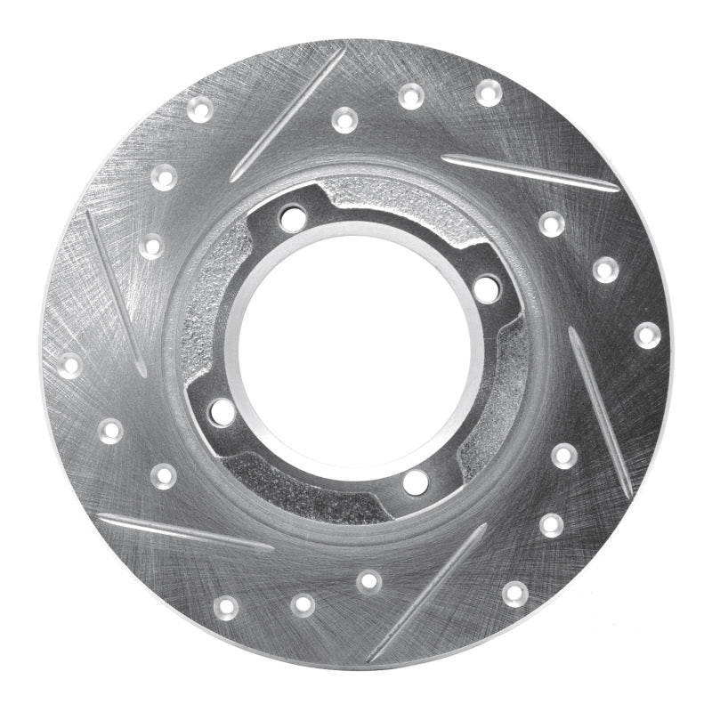 R1 Concepts R1 85-91 Subaru XT Rear Left Drilled & Slotted Silver Brake Rotor