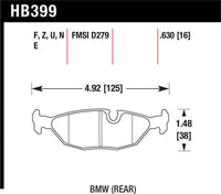 Hawk Performance Hawk 84-4/91 BMW 325 (E30)Blue 9012 Rear Race Pads (NOT FOR STREET USE)