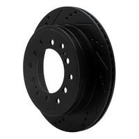 R1 Concepts R1 2010-2024 Lexus GX460 Rear Left Drilled & Slotted Black Brake Rotor