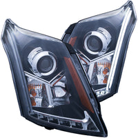 ANZO 2010-2015 Cadillac SRX Projector Headlights w/ Plank Style Design Black