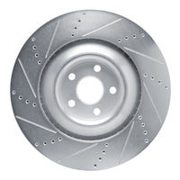 R1 Concepts R1 2021-2025 Ford Mustang Mach-E Front Right Drilled & Slotted Silver Brake Rotor