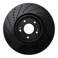 R1 Concepts R1 03-06 Mitsubishi Lancer Front Right Drilled & Slotted Black Brake Rotor