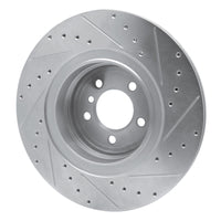 R1 Concepts R1 07-08 BMW ALPINA B7 Rear Left Drilled & Slotted Silver Brake Rotor
