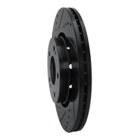 R1 Concepts R1 09-15 Mitsubishi Lancer Front Right Drilled & Slotted Black Brake Rotor