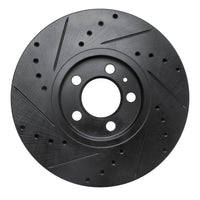 R1 Concepts R1 96-98 Volkswagen Jetta Sedan Front Right Drilled & Slotted Black Brake Rotor